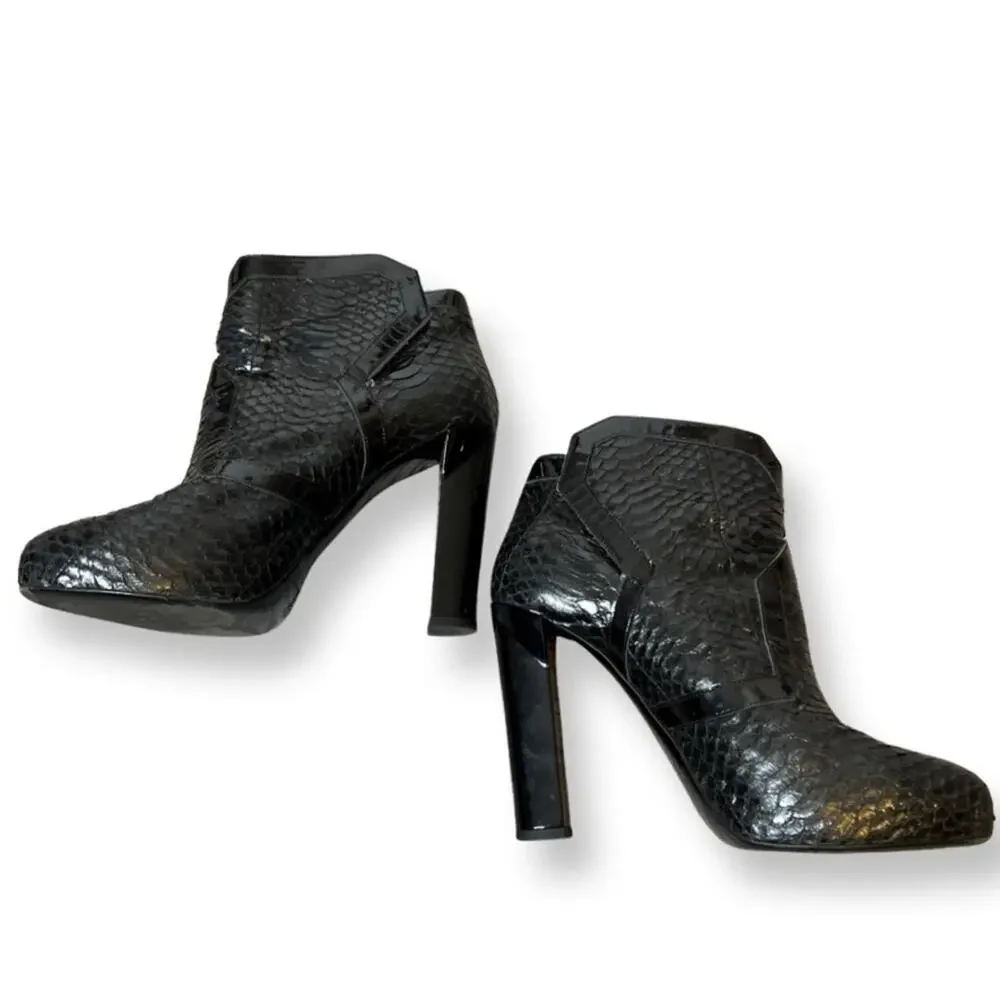 Pierre Hardy snakeskin boots black sz 39.5